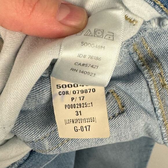 Loft Blue Light Wash Denim Distressed Curvy Skinny Cropped Jeans Women 12/31 - Picture 12 of 13